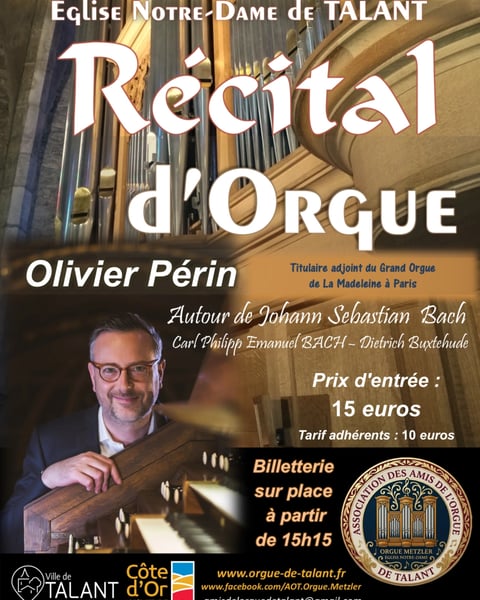 Concert d'Orgue à Talant avec Olivier Périn